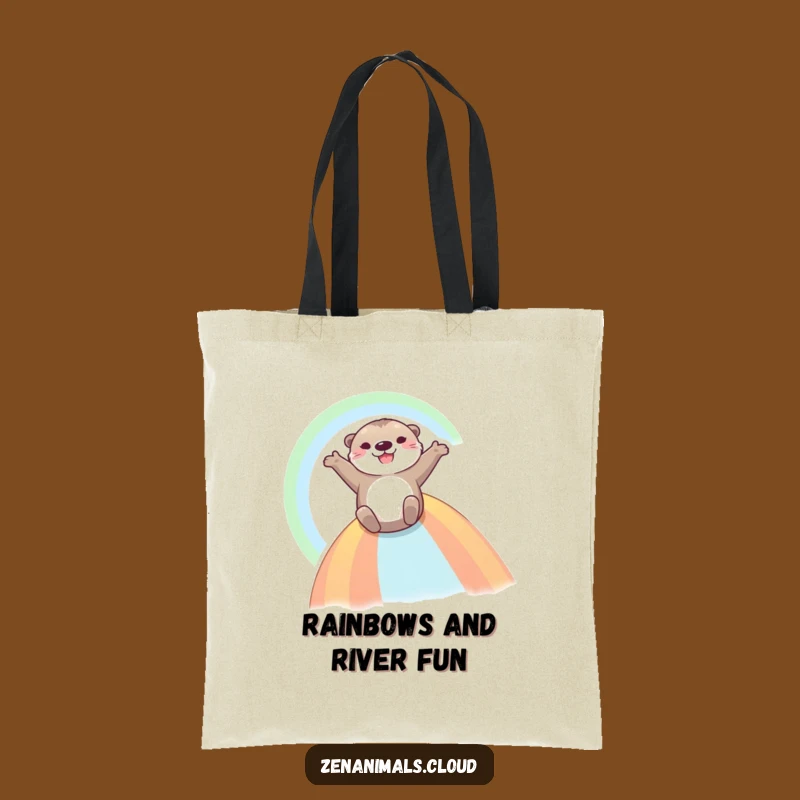 Funny Otter Rainbow Carry-All Tote Bag - Be Joyful & Organized